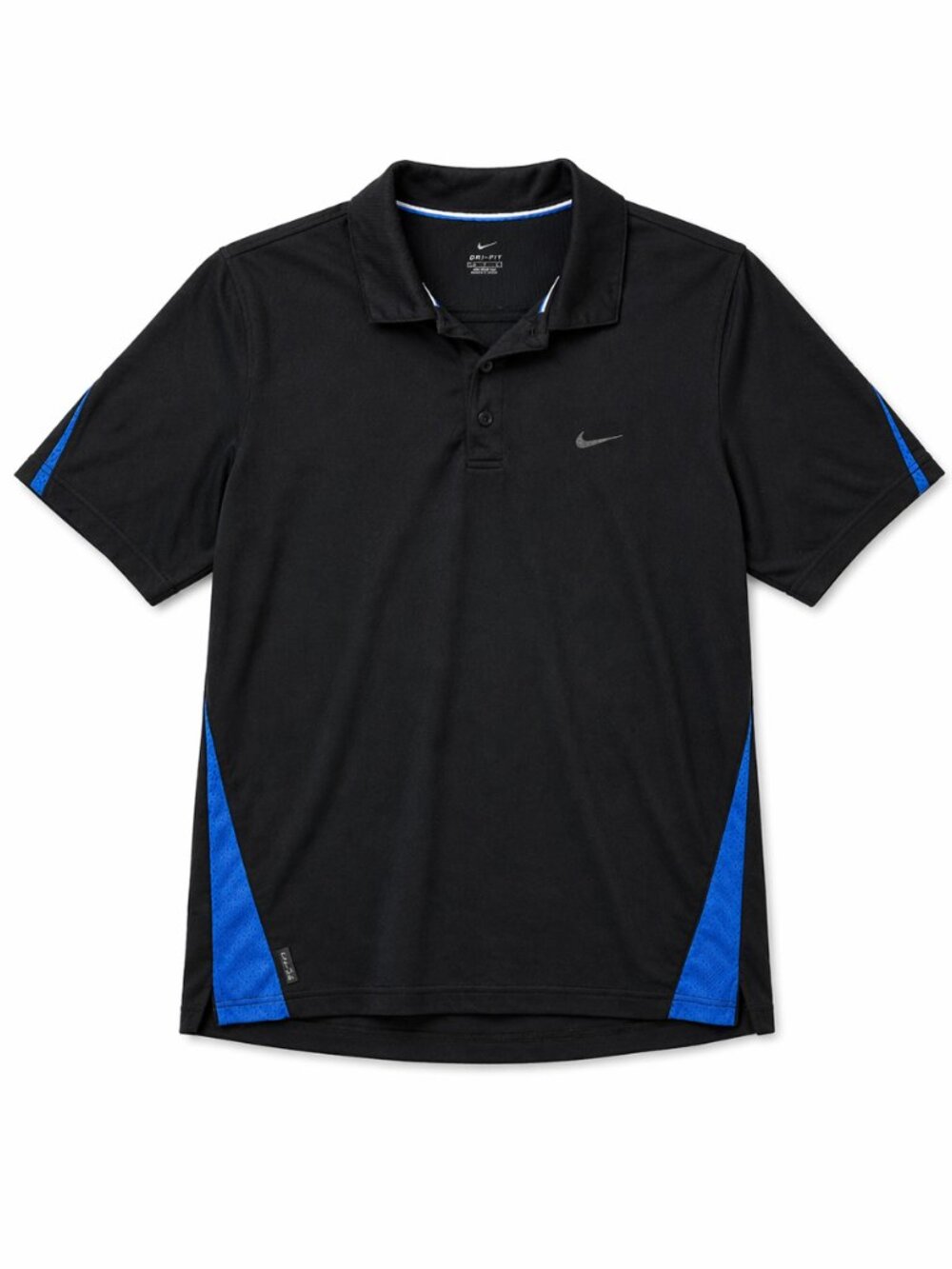 Nike Men's Golf Polo Shirt in Black with Blue Accents, Size Large
